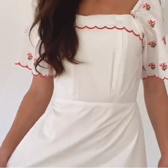 Dresses & Skirts - CELLA & FLO  Embroidered  Nursing Evening  White Dress Size 8  NWT